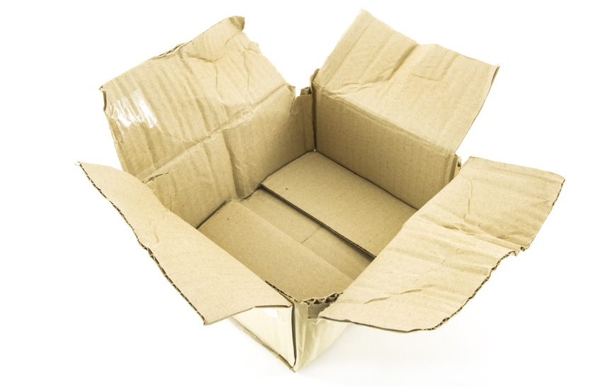 torn empty cardboard box